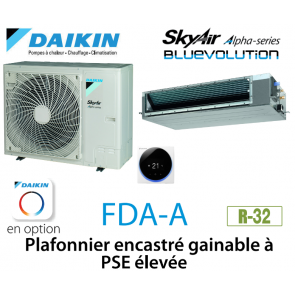 Daikin Plafonnier encastré gainable à PSE élevée Alpha FDA125A monophasé