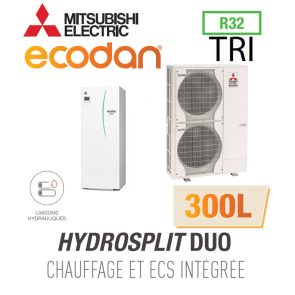 Ecodan CHAUFFAGE SEUL HYDROSPLIT DUO 300L R32 EHPT30X-YM9ED + PUZ-HWM140YHA