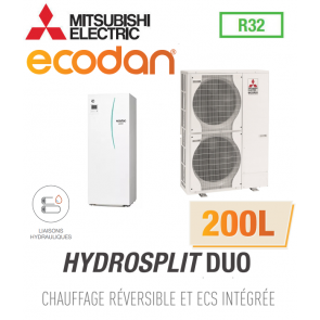Ecodan Omkeerbare HYDROSPLIT DUO 200L R32 ERPT20X-VM2D + PUZ-HWM140VHA