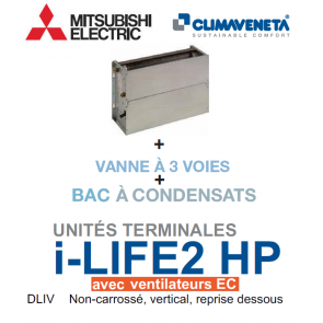 Ventilatorconvector met EC "Brushless" ventilatoren Ductable Niet overdekt, verticaal, retour onder i-LIFE2 HP 2T DLIV 0202