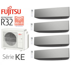 Fujitsu Quadri-Split Wandmontage AOY80M4-KB + 2 ASY20MI-KE Zilver + 1 ASY25MI-KE Zilver + 1 ASY40MI-KE Zilver