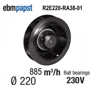 Radiaalventilator EBM-PAPST - R2E220-RA38-01 - in 230 V