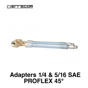 Flexibele adapters met metalen ventiel "pro flex" 45º.