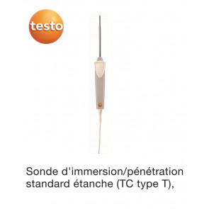 Sonde d’immersion / de pénétration standard étanche (TC de type T) de Testo