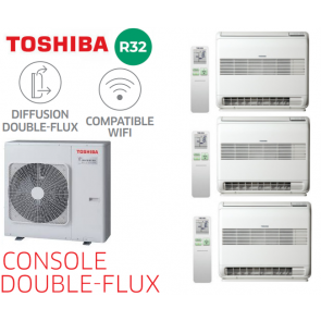 Toshiba DOUBLE-FLUX Tri-Split CONSOLE RAS-3M26G3AVG-E + 2 RAS-M07J2FVG-E + 1 RAS-B13J2FVG-E