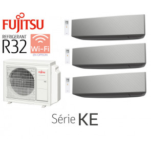 Fujitsu Tri-Split Wandmontage AOY50M3-KB + 2 ASY20MI-KE Zilver + 1 ASY25MI-KE Zilver