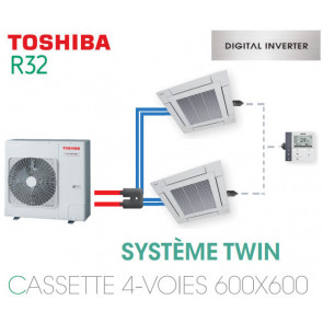 Dubbele Toshiba-cassettes 4-weg 600 x 600 DI R32 enkelfasig