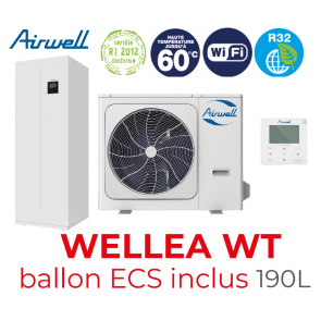 Airwell WELLEA WT AW-YHPSA10-H91 + ODMA-100T-09M22-19 triple service warmtepomp
